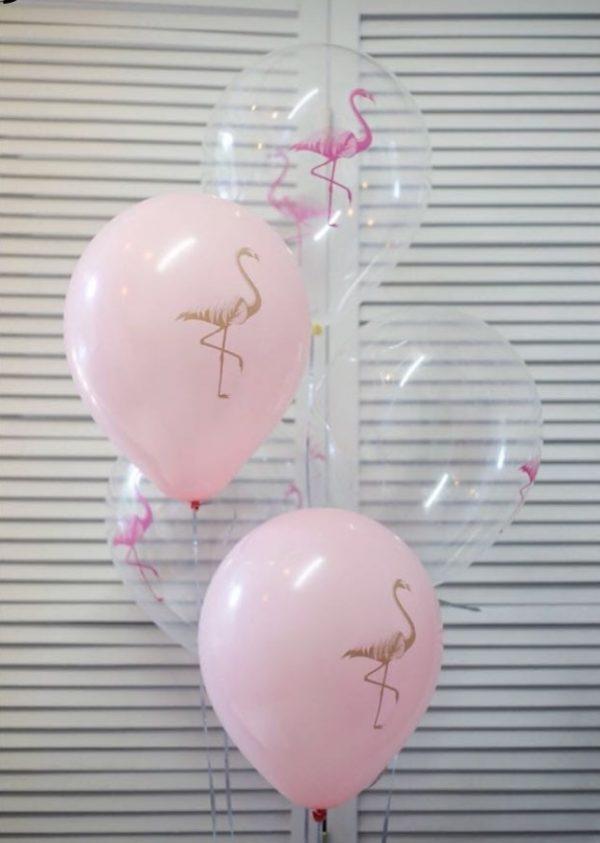 фламинго, розовый, прозрачный 30 см